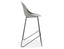 Pebble Grey Stool Shell Seat - Bar Stool 76cm Seat Height - White Frame