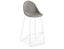 Pebble Stool Grey Upholstered Vintage Seat - Bar Stool 75cm Seat - Black Base