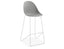 Pebble Grey Stool Shell Seat - Bar Stool 76cm Seat Height - White Frame