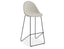 Pebble Fabric Light Grey Upholstered Stool - Bar Stool 75cm Seat - Black Frame