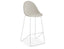 Pebble Fabric Light Grey Upholstered Stool - Counter Stool 65cm Seat - White Frame