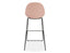 Pebble Soft Pink Stool Shell Seat - Counter Stool 66cm Seat Height -Black Frame