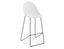 Pebble White Stool Shell Seat - Bar Stool 75cm Seat Height - Black Frame