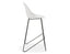 Pebble White Stool Shell Seat - Counter Stool 65cm Seat Height - Black Frame