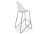 Pebble White Stool Shell Seat - Counter Stool 65cm Seat Height - Black Frame