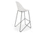 Pebble White Stool Shell Seat - Counter Stool 65cm Seat Height - White Frame