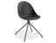 Pebble Chair Black Upholstered Vintage Seat - Swivel Base with Castors - Black