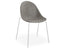 Pebble Chair Grey Upholstered Vintage Seat - Sled Base - Black