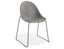 Pebble Chair Grey Upholstered Vintage Seat - Sled Base - Black