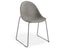 Pebble Chair Grey Upholstered Vintage Seat - Sled Base - White