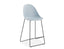 Pebble Blue Stool Shell Seat - Bar Stool 75cm Seat - White Base