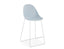 Pebble Blue Stool Shell Seat - Counter Stool 65cm Seat - White Base