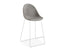 Pebble Stool Grey Upholstered Vintage Seat - Bar Stool 75cm Seat - White Base