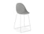 Pebble Grey Stool Shell Seat - Counter Stool 66cm Seat Height - White Frame