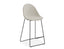 Pebble Fabric Light Grey Upholstered Stool - Counter Stool 65cm Seat - White Frame