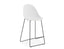 Pebble White Stool Shell Seat - Counter Stool 65cm Seat Height - Black Frame