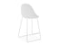 Pebble White Stool Shell Seat - Bar Stool 75cm Seat Height - White Frame