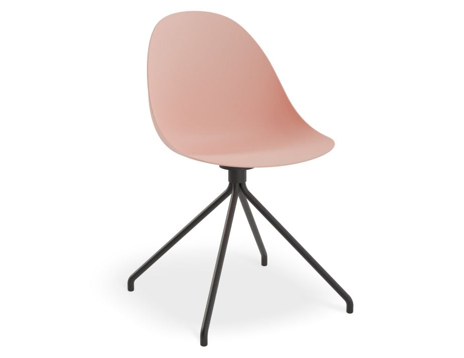 Pebble Chair Soft Pink with Shell Seat - Natural Beechwood Base