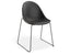 Pebble Chair Black Upholstered Vintage Seat - Pyramid Fixed Base - Black