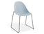 Pebble Chair Pale Blue with Shell Seat - Pyramid Fixed Base with Castors - Black