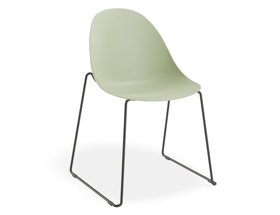 Pebble Chair Mint Green with Shell Seat - Natural Beechwood Base