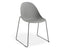 Pebble Chair Grey with Shell Seat - Pyramid Fixed Base with Castors - Black