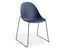 Pebble Chair Navy Blue with Shell Seat - Pyramid Fixed Base - Black