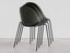 Pebble Chair Olive Green with Shell Seat - Pyramid Fixed Base - Black