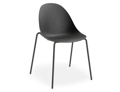 Pebble Chair Black with Shell Seat - Pyramid Fixed Base