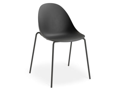 Pebble Chair Black with Shell Seat - 4 Post Stackable