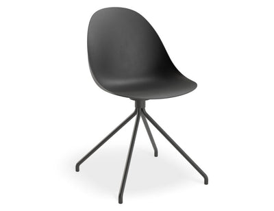 Pebble Chair Black with Shell Seat - Pyramid Fixed Base