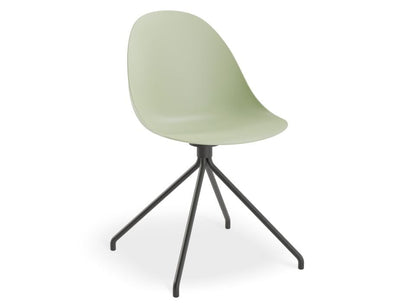 Pebble Chair Mint Green with Shell Seat - Swivel Base - Black