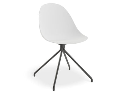 Pebble Chair White with Shell Seat - Natural Beechwood Base