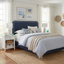 Vienna King Bedhead Navy Linen
