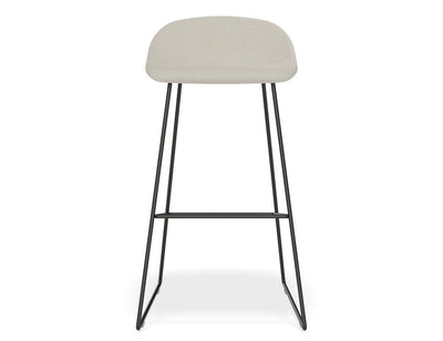 Pop Stool - Black Frame and Fabric Light Grey Seat - 75cm Commercial Bar Height