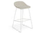 Pop Stool - White Frame and Light Grey Fabric Seat - 65cm Kitchen Bench Seat Height