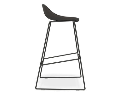 Pop Stool - Black Frame and Fabric Anthricite Seat - 75cm Commercial Bar Height