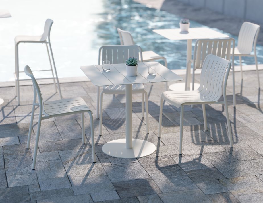 Roku Outdoor Dining Chair in Matt White - Roku Dining Chair - White