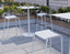 Roku Outdoor Backless Bar Stool in Matt White