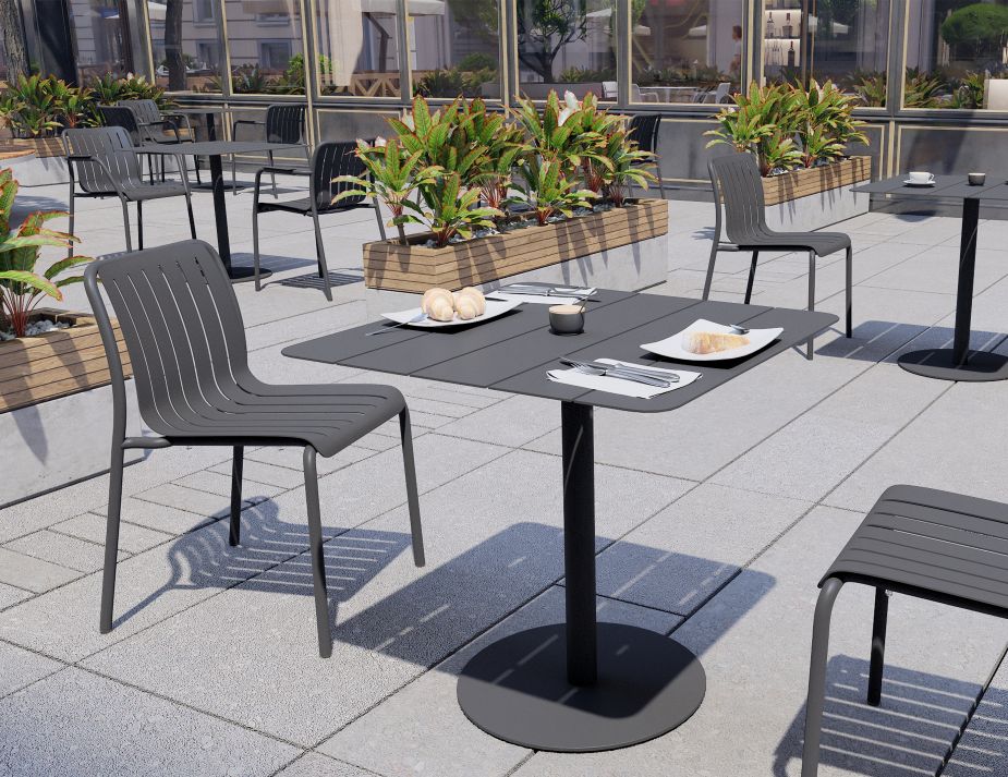 Roku Cafe Table - Outdoor - Charcoal - 65 x 65cm Table Top