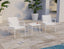 Roku Lounge Chair - Outdoor - White - Chair with Green Cushion