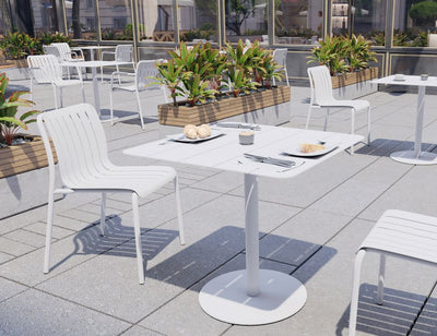 Roku Cafe Table - Outdoor - White - 65 x 65cm Table Top