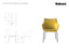 Flow Armchair - High Arm with 4 Post Base