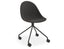 Pebble Anthracite Fabric Upholstered Chair - Pyramid Fixed Base - Black