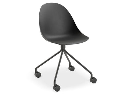 Pebble Chair Black with Shell Seat - Natural Beechwood Base