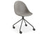 Pebble Chair Grey Upholstered Vintage Seat - Swivel Base - Black