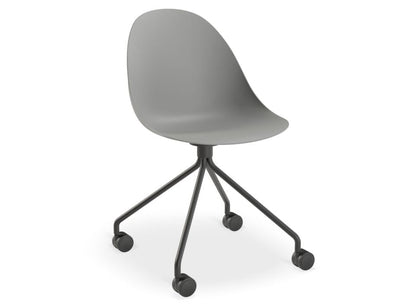 Pebble Chair Grey with Shell Seat - Natural Beechwood Base