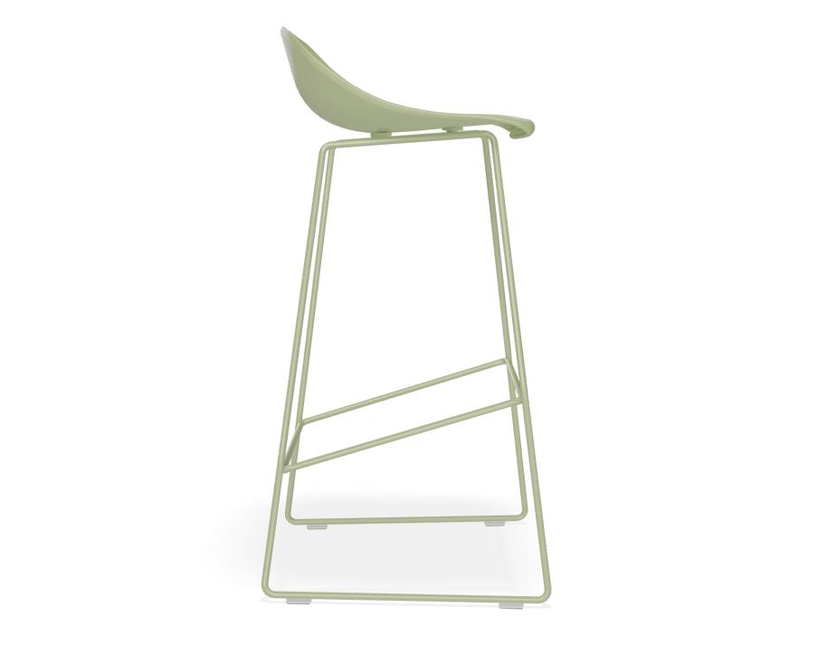 Pop Stool - Dusty Green Frame and Shell Seat - 75cm Commercial Bar Height