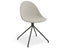 Pebble Fabric Light Grey Upholstered Chair - Pyramid Fixed Base - Black