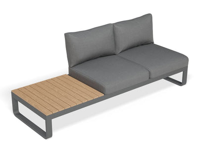 Fino Config B - Outdoor Modular Sofa in Matt Charcoal aluminium with Dark Grey Cushions